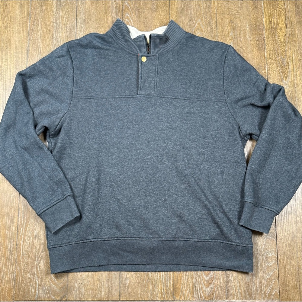Orvis Men's XL Charcoal Gray Quarter Zip Snap Pullover Sweatshirt Fleece 3164